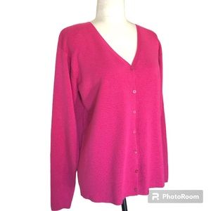 🆕 Ellen Tracy Wool Cardigan Pink Sweater